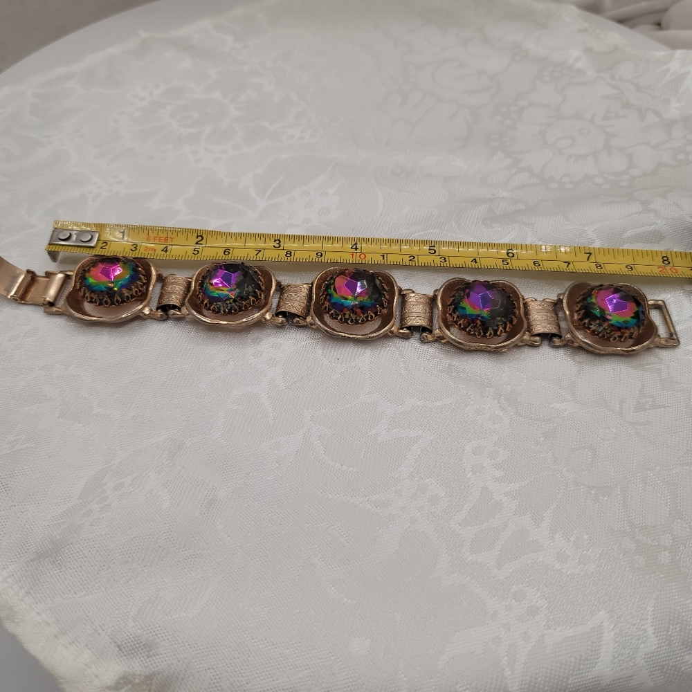Showstopper Vintage Watermelon Vitriol Heliotrope Bracelet - Picture 6 of 7